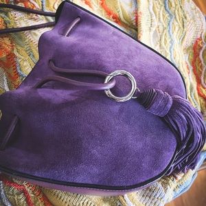 Rebecca Minkoff Lulu Suede Bag Small in purple